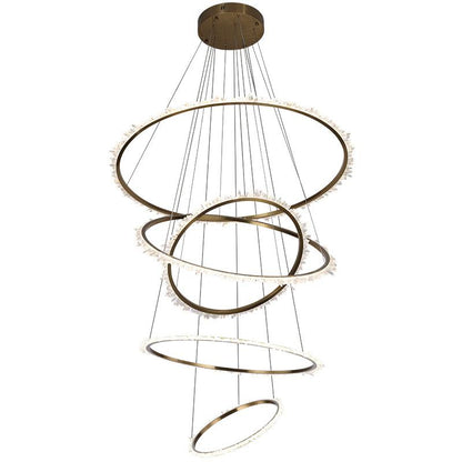 Primary Crystal Cluster Multi Rings Chandelier - Lightings Menu