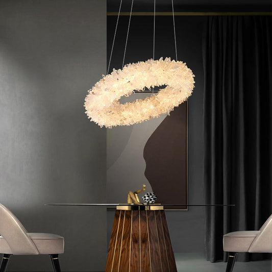 Primary Crystal Cluster Round Modern Chandelier - Lightings Menu