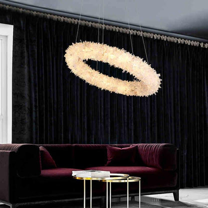 Primary Crystal Cluster Round Modern Chandelier - Lightings Menu