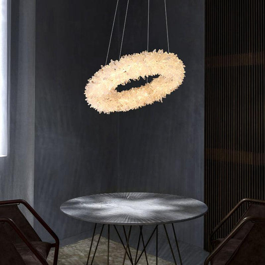 Primary Crystal Cluster Round Modern Chandelier - Lightings Menu