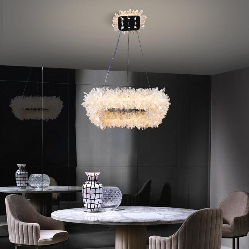 Primary Crystal Cluster Square Modern Chandelier - Lightings Menu