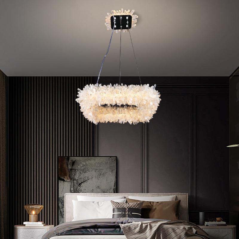 Primary Crystal Cluster Square Modern Chandelier - Lightings Menu