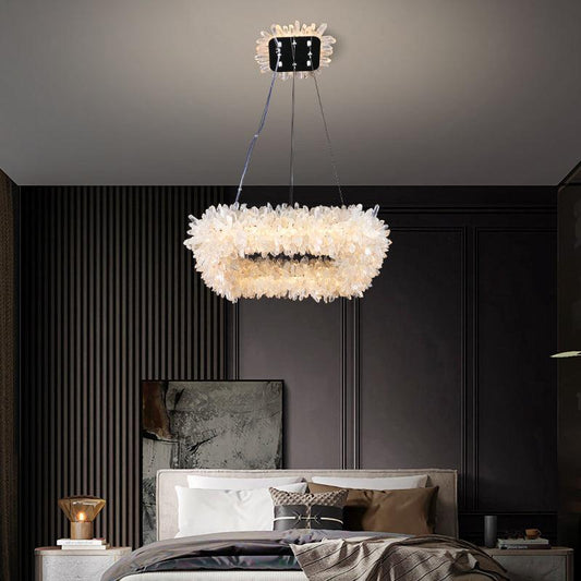 Primary Crystal Cluster Square Modern Chandelier - Lightings Menu