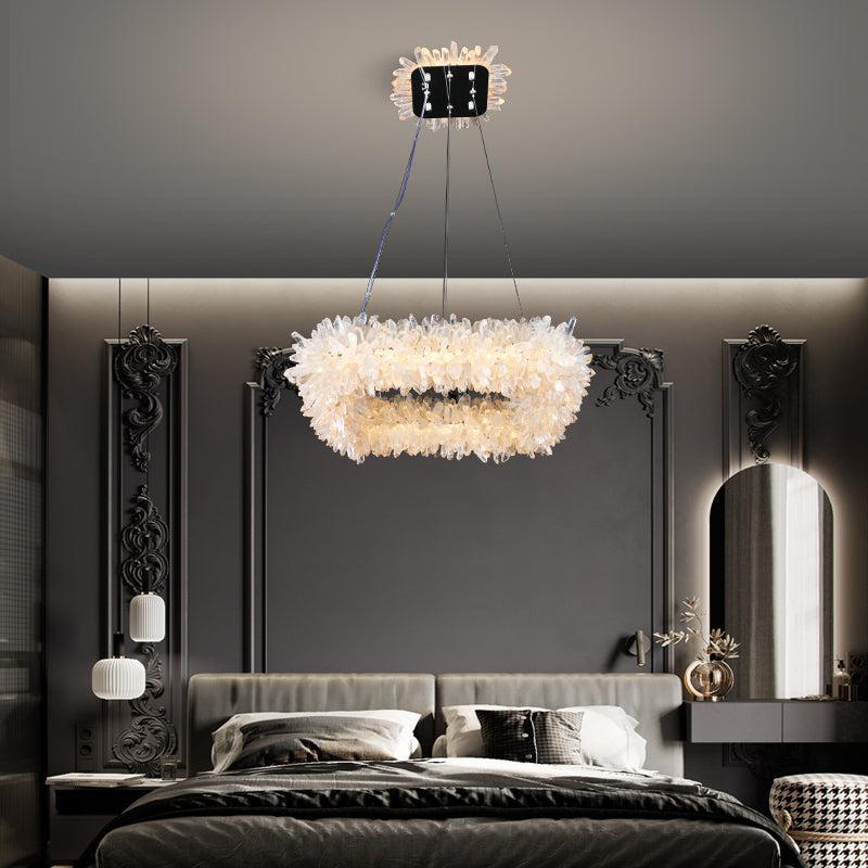 Primary Crystal Cluster Square Modern Chandelier - Lightings Menu