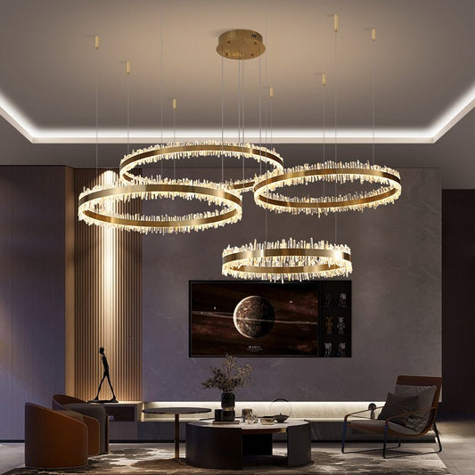 Primary Crystal Rings Chandelier - Lightings Menu