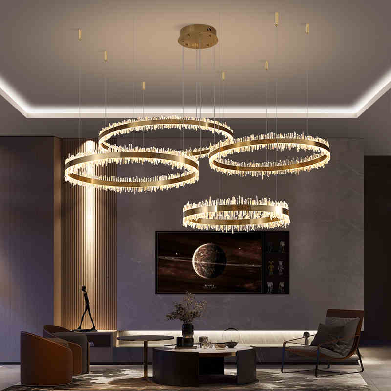 Primary Crystal Rings Chandelier - Lightings Menu