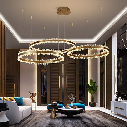 Primary Crystal Rings Chandelier - Lightings Menu