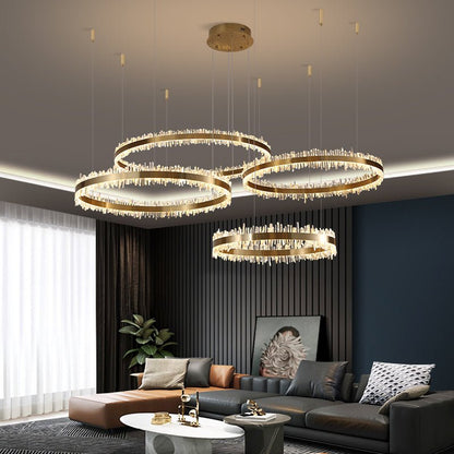 Primary Crystal Rings Chandelier - Lightings Menu