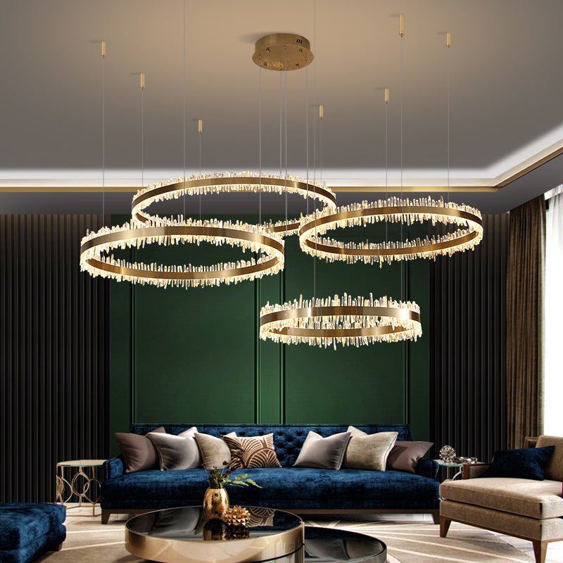Primary Crystal Rings Chandelier - Lightings Menu