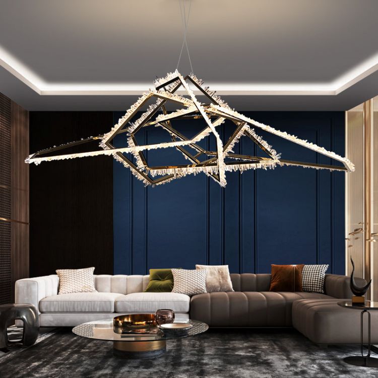 Primary Irregular Modern Living Room Rock Crystal Chandelier - Lightings Menu