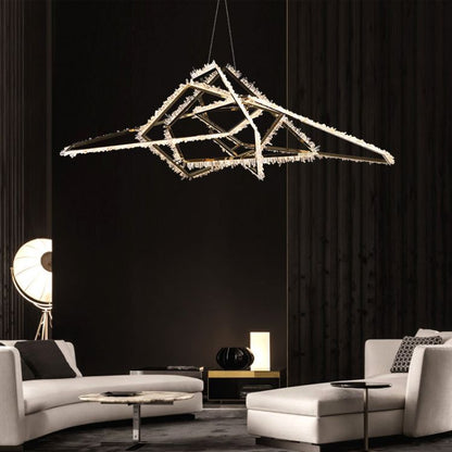 Primary Irregular Modern Living Room Rock Crystal Chandelier - Lightings Menu