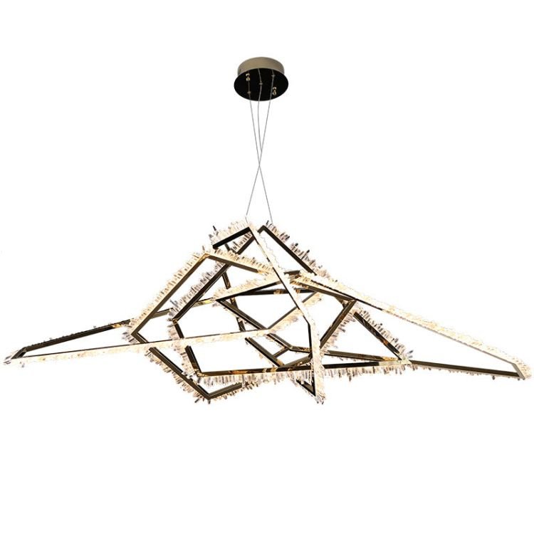 Primary Irregular Modern Living Room Rock Crystal Chandelier - Lightings Menu