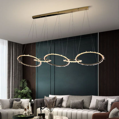 Primary Modern Living Room Crystal 5 Rings Chandelier - Lightings Menu
