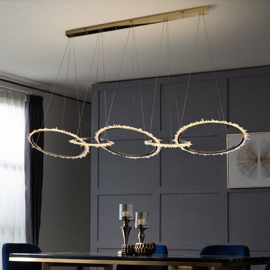 Primary Modern Living Room Crystal 5 Rings Chandelier - Lightings Menu