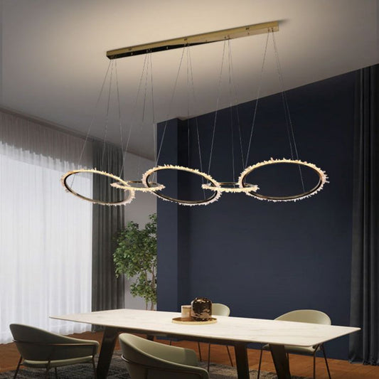 Primary Modern Living Room Crystal 5 Rings Chandelier - Lightings Menu