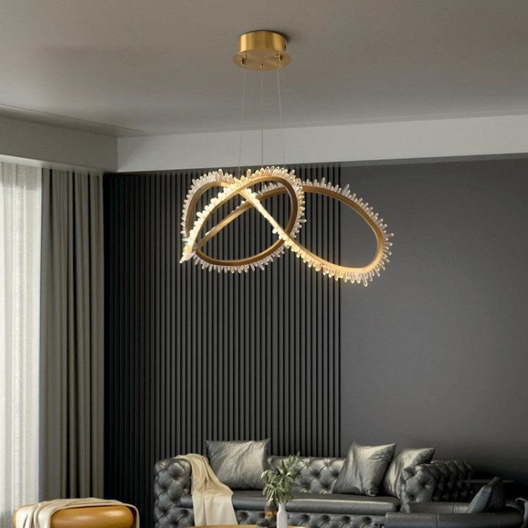 Primary Modern Living Room Rock Crystal Chandelier - Lightings Menu