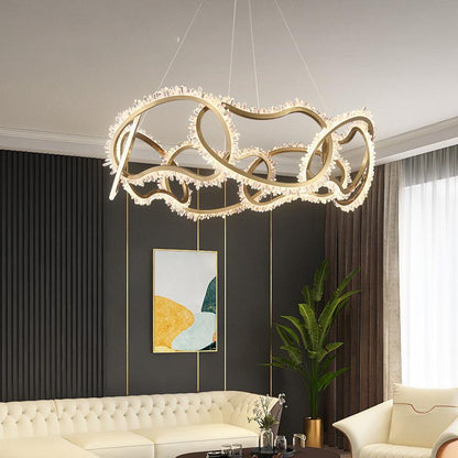 Primary Multi Ring Rock Crystal Chandelier - Lightings Menu