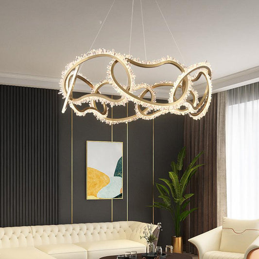 Primary Multi Ring Rock Crystal Chandelier - Lightings Menu
