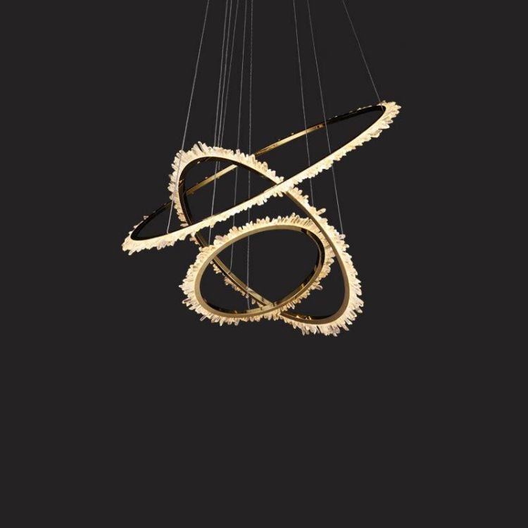 Primary Rock Crystal Ring Chandelier For Living Room - Lightings Menu