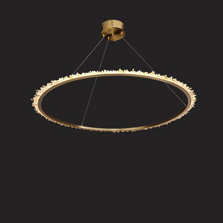 Primary Rock Crystal Ring Chandelier For Living Room - Lightings Menu