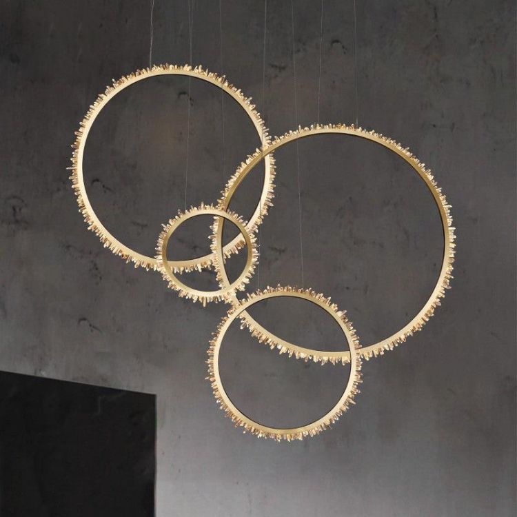 Primary Rock Crystal Ring Chandelier For Living Room - Lightings Menu