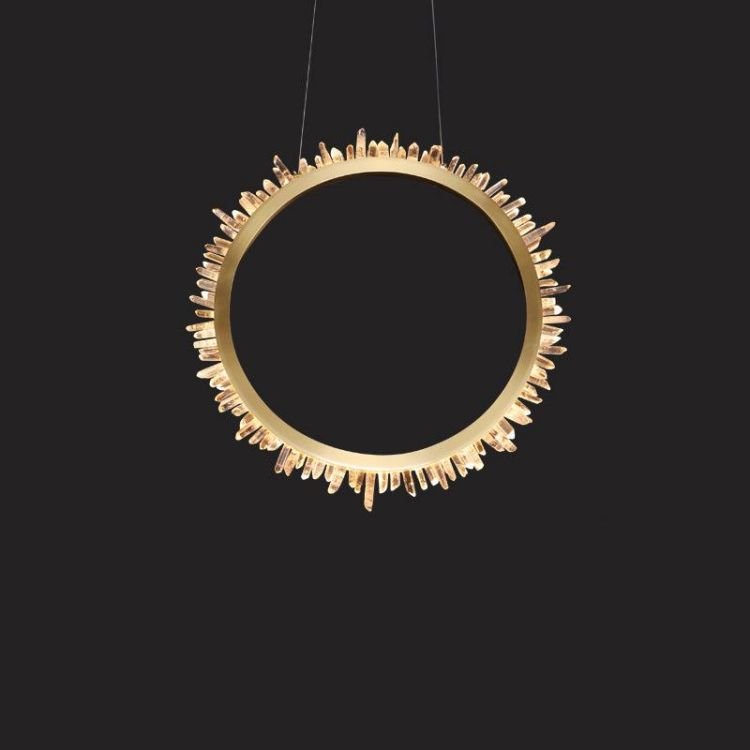 Primary Rock Crystal Ring Chandelier For Living Room - Lightings Menu