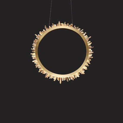 Primary Rock Crystal Ring Chandelier For Living Room - Lightings Menu