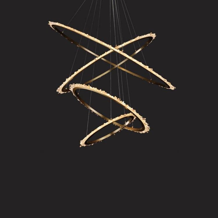 Primary Rock Crystal Ring Chandelier For Living Room - Lightings Menu