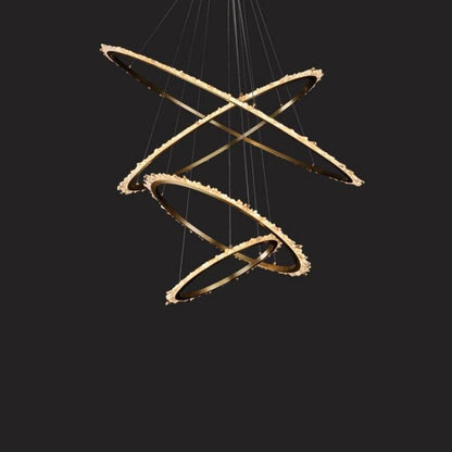 Primary Rock Crystal Ring Chandelier For Living Room - Lightings Menu