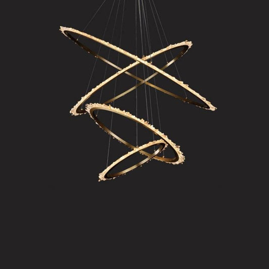 Primary Rock Crystal Ring Chandelier For Living Room - Lightings Menu