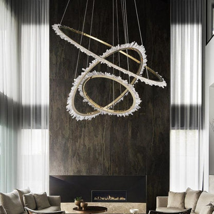 Primary Rock Crystal Ring Chandelier For Living Room - Lightings Menu