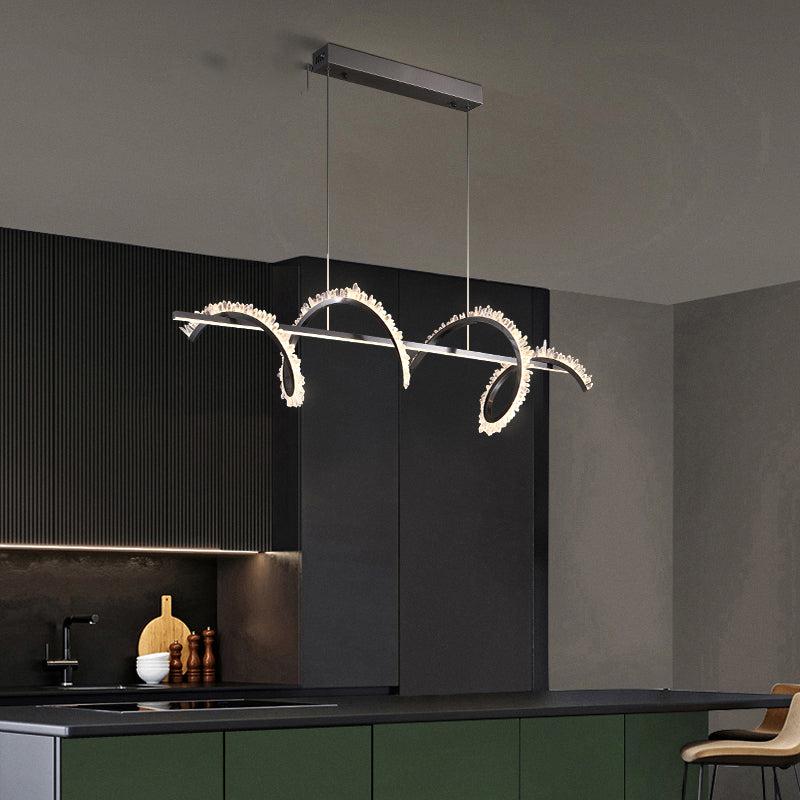 Primary Spiral Linear Crystal Chandelier - Lightings Menu
