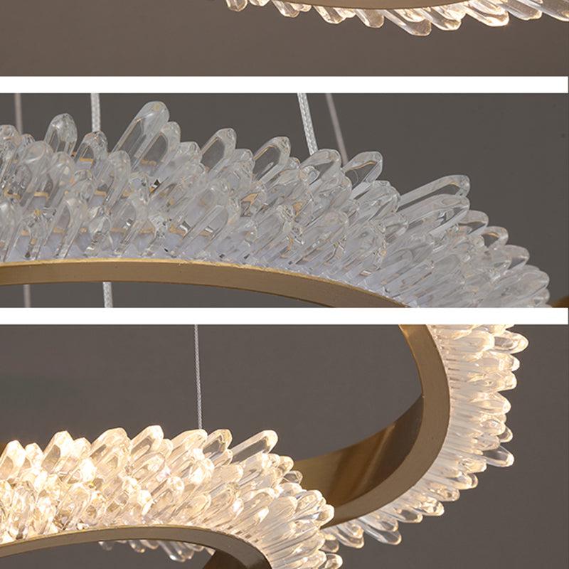 Primary Staircase K9 Crystal Ring Chandelier - Lightings Menu