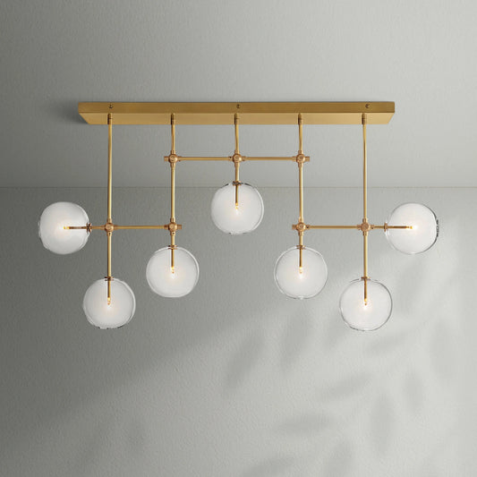 Glass Globe Mobile Linear Chandelier
