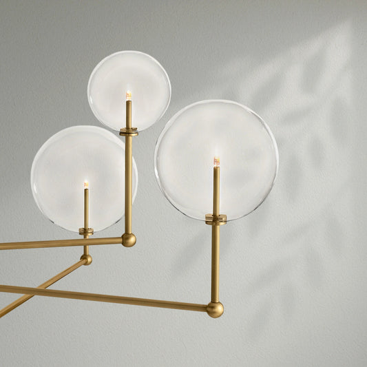 Glass Globe Mobile Three-Arm Chandelier