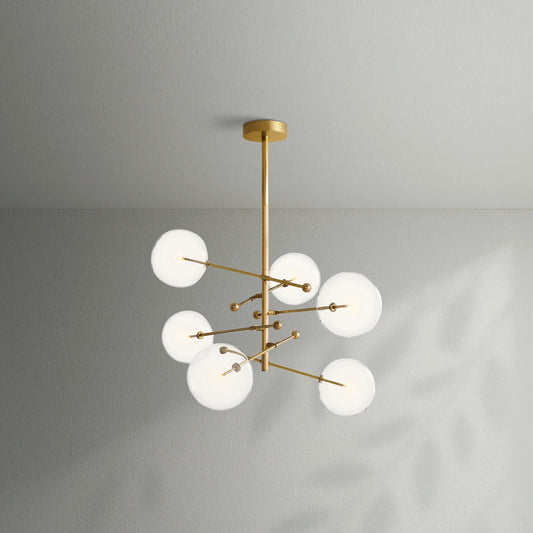 Glass Globe Mobile Six-Arm Chandelier