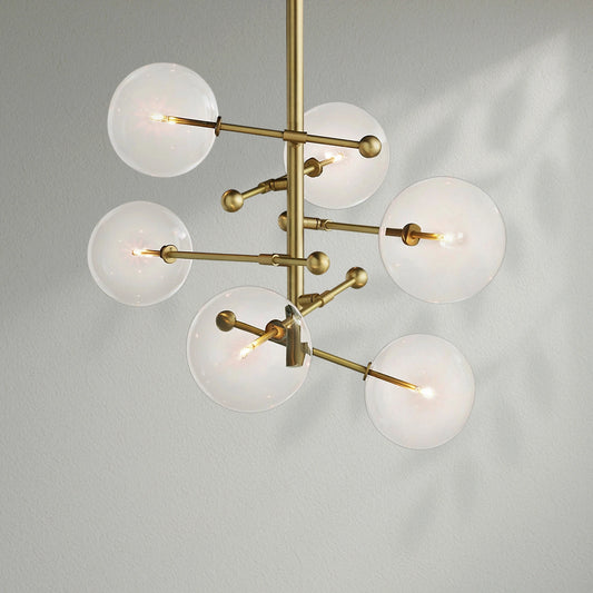 Glass Globe Mobile Six-Arm Chandelier