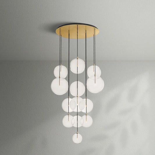 Glass Globe Mobile Cluster Chandelier