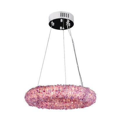 Purple Primary Crystal Cluster Round Chandelier - Lightings Menu