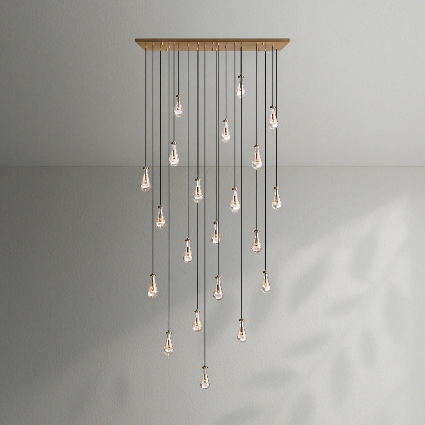 Raindrop Glass Linear Chandelier - Lightings Menu