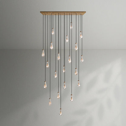 Raindrop Glass Linear Chandelier - Lightings Menu