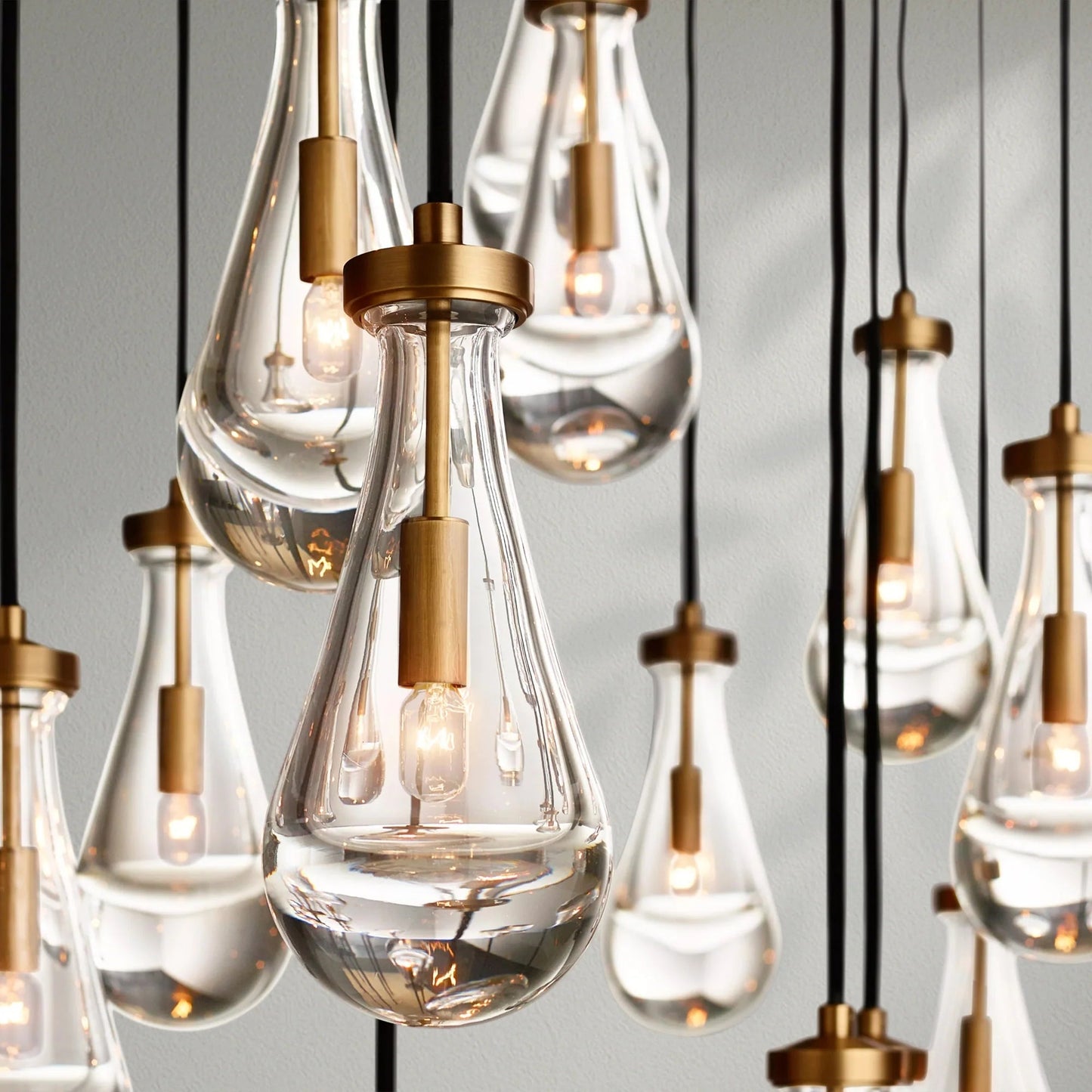 Raindrop Glass Linear Chandelier - Lightings Menu