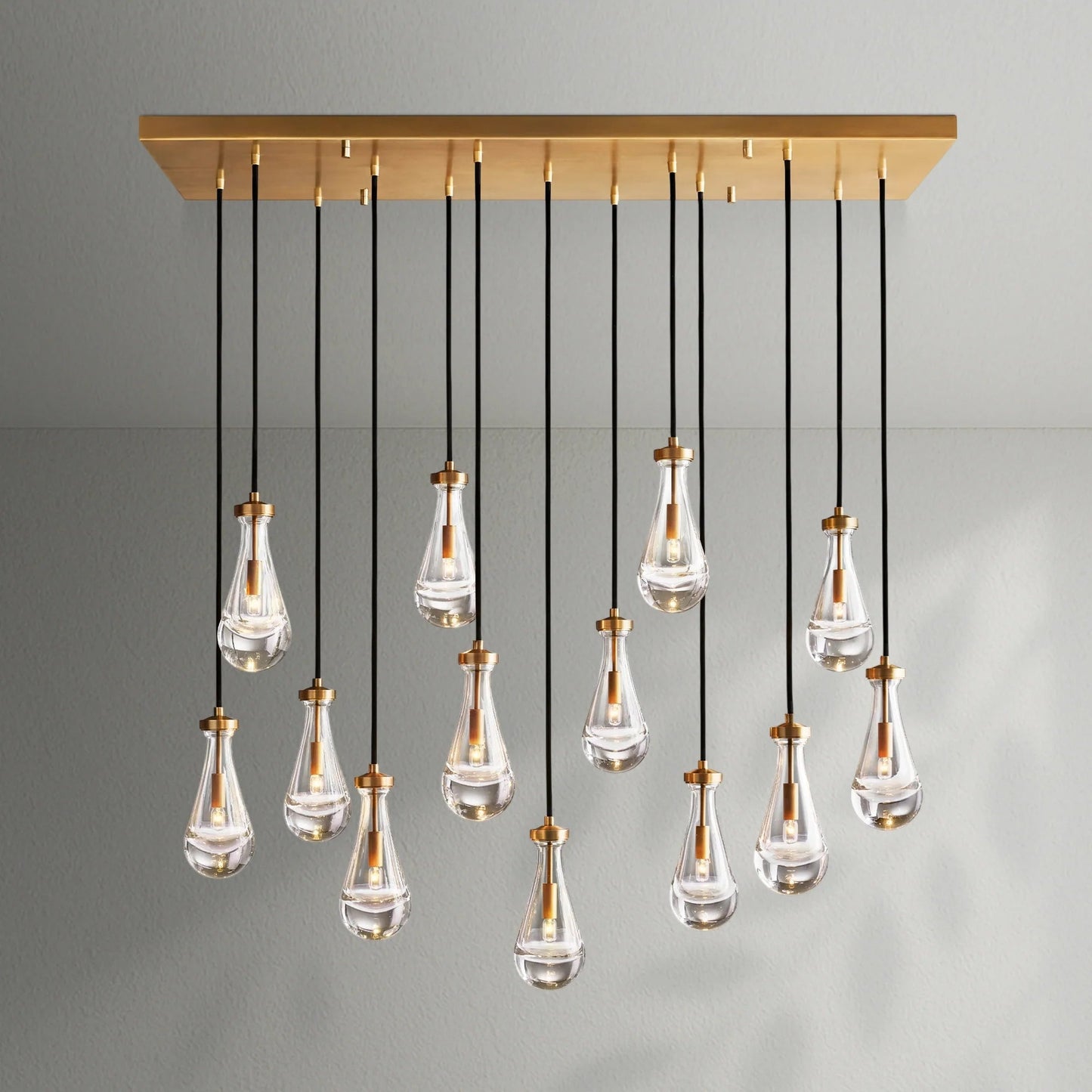 Raindrop Glass Linear Chandelier - Lightings Menu
