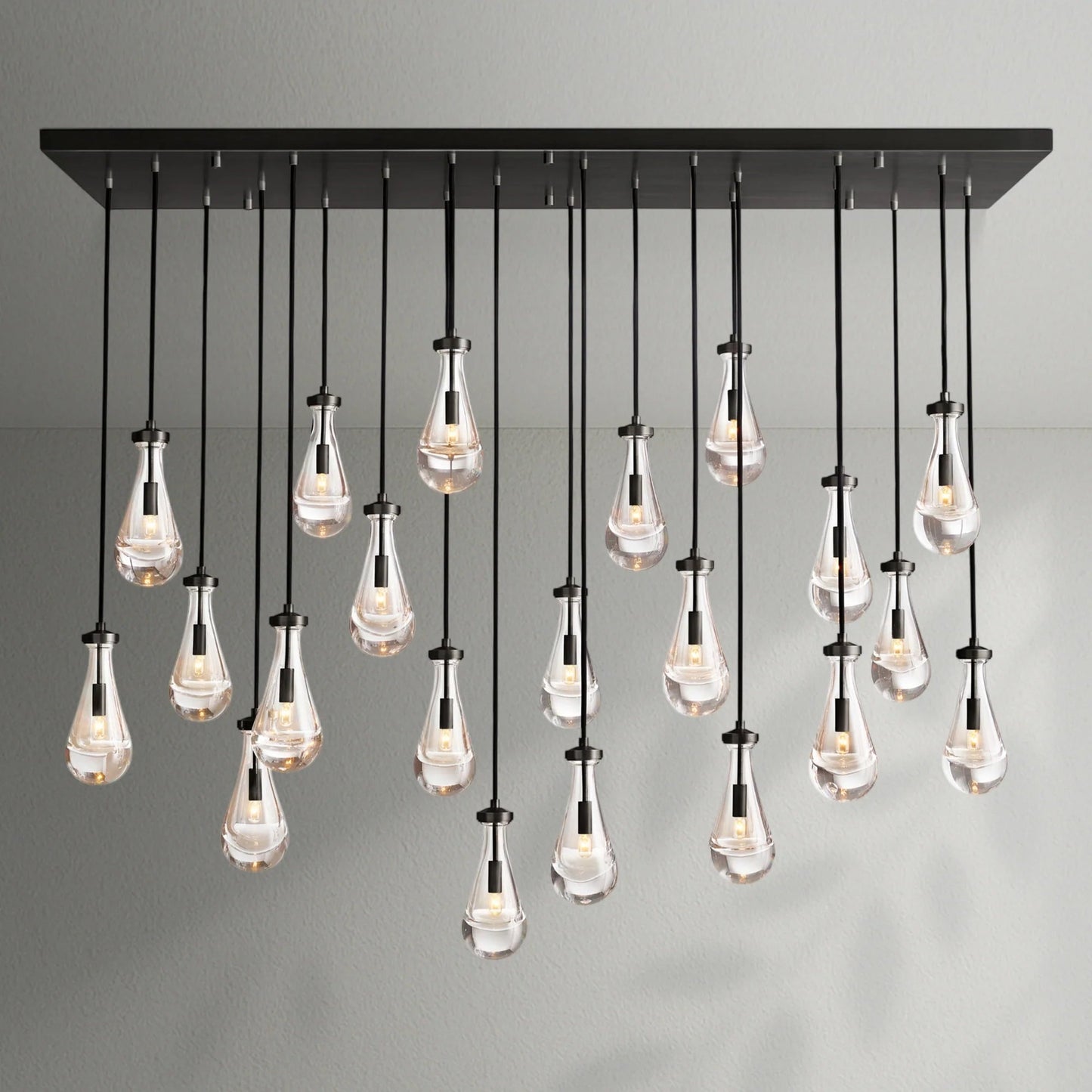 Raindrop Glass Linear Chandelier - Lightings Menu