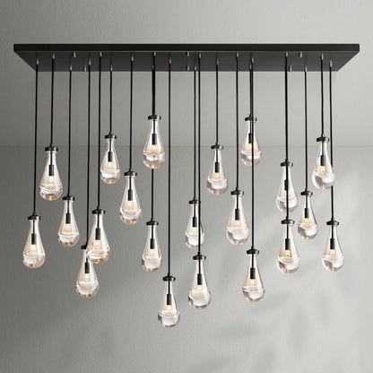 Raindrop Glass Linear Chandelier - Lightings Menu