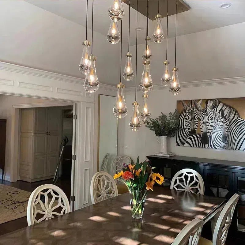 Raindrop Glass Linear Chandelier - Lightings Menu