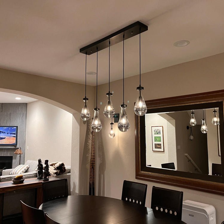 Raindrop Glass Linear Chandelier - Lightings Menu