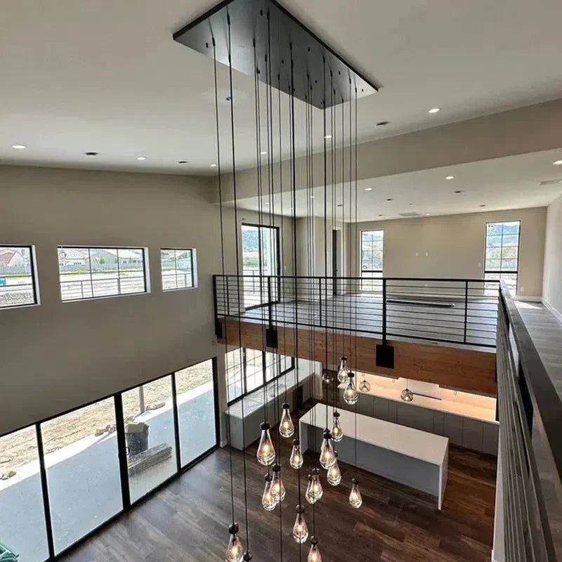 Raindrop Glass Linear Chandelier - Lightings Menu