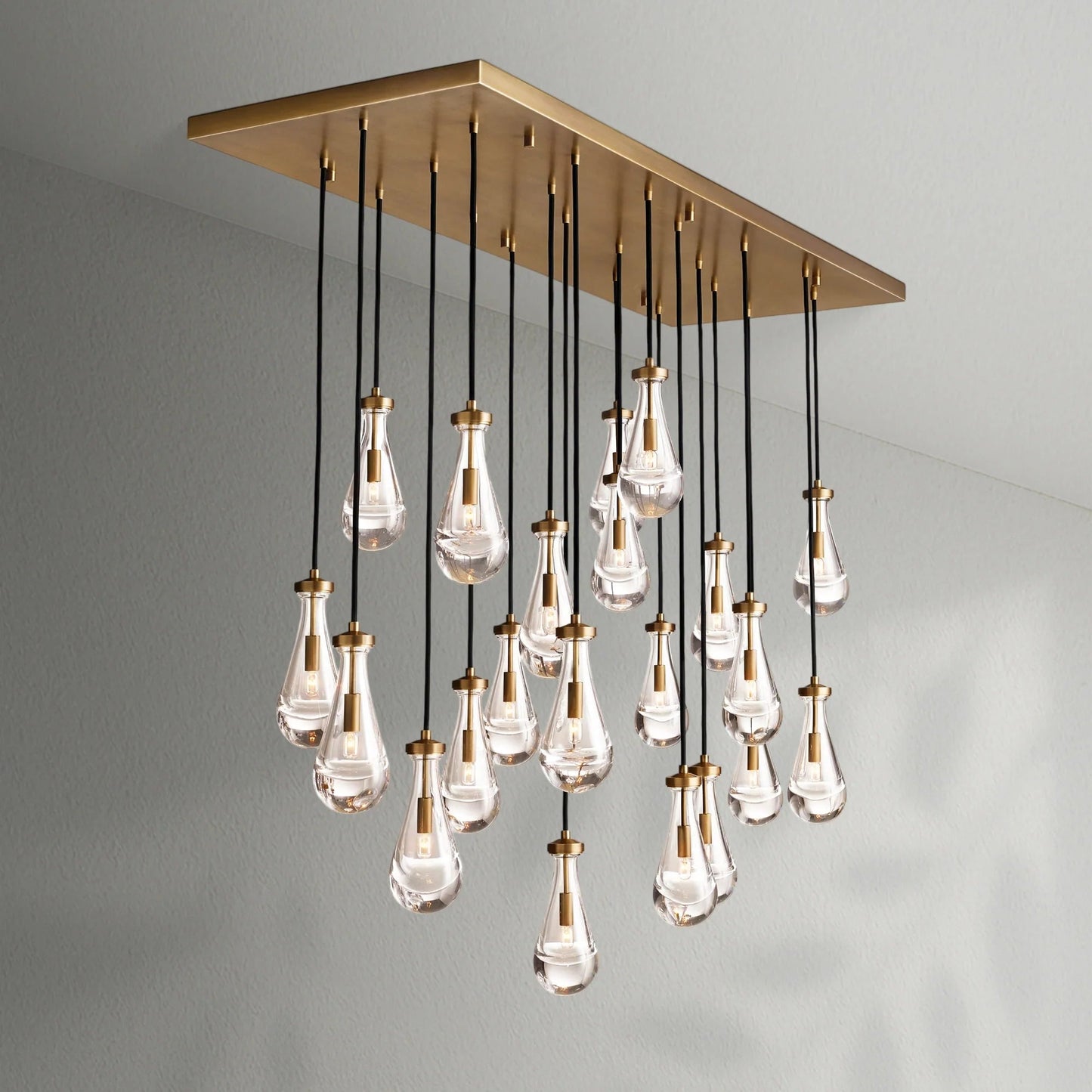 Raindrop Glass Linear Chandelier - Lightings Menu