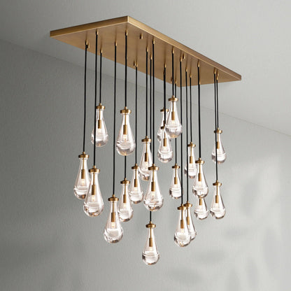 Raindrop Glass Linear Chandelier - Lightings Menu